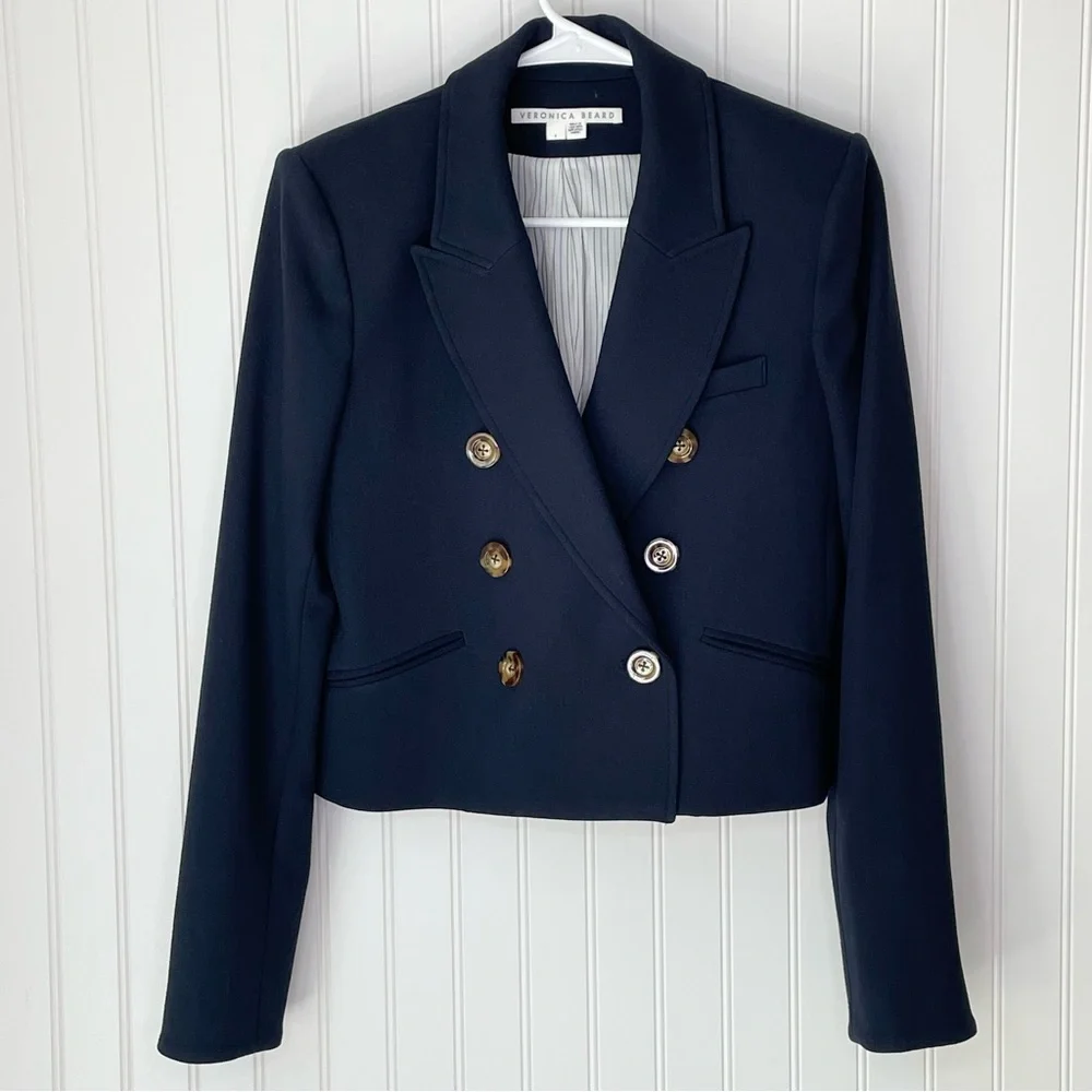 Veronica Beard Nevis Blazer Jacket Navy Blue Size 4 - Picture 1 of 12